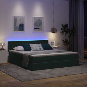 Bett mit Stauraum Dunkelgrün 160x200 cm