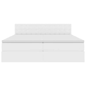 Bett mit Stauraum & LED Reinweiß 200x200 cm