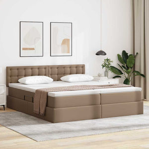 Bett mit Stauraum & LED Cappuccino 200x200 cm