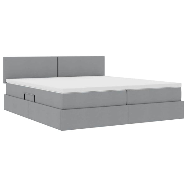 Bett mit LED-Licht Hellgrau 180x200 cm