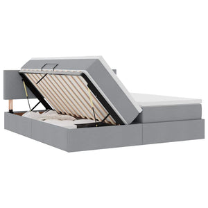 Bett mit LED-Licht Hellgrau 180x200 cm