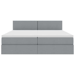 Bett mit LED-Licht Hellgrau 180x200 cm
