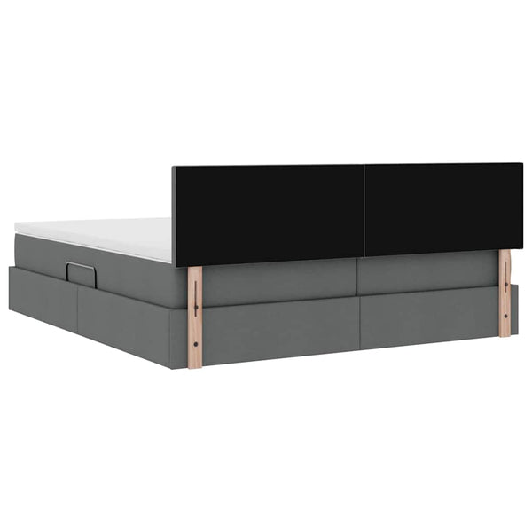 Bett mit LED-Lichtleisten Dunkelgrau 180x200 cm
