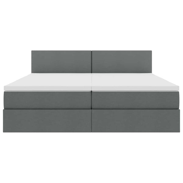 Bett mit LED-Lichtleisten Dunkelgrau 180x200 cm