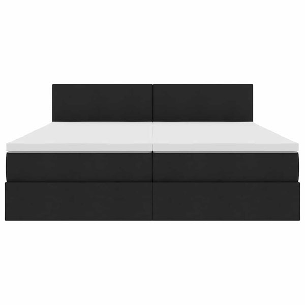 Bett mit LED-Lichtleisten Schwarz 180x200 cm