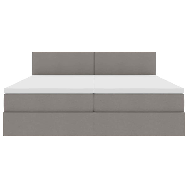 Bett mit LED-Licht Taupe 180x200 cm
