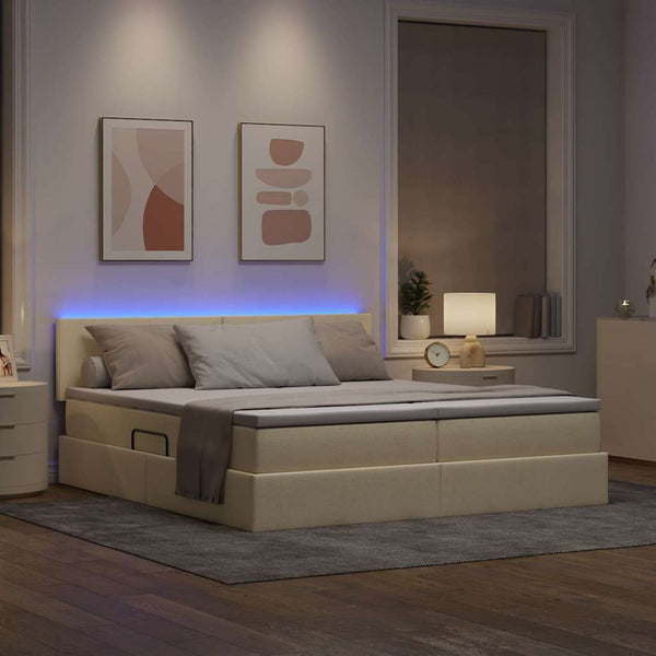 Bett mit LED Creme 180x200 cm