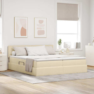 Bett mit LED Creme 180x200 cm