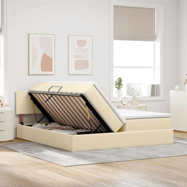 Bett mit LED Creme 180x200 cm