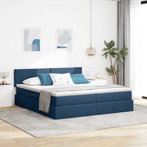 Bett mit LED-Licht Blau 180x200 cm