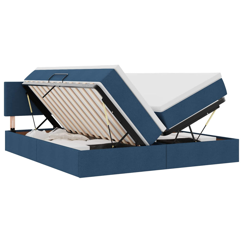 Bett mit LED-Licht Blau 180x200 cm