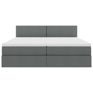 Bett mit LED-Licht Dunkelgrau 200x200 cm
