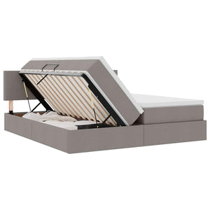 Bett mit LED-Licht Taupe 200x200 cm