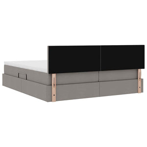 Bett mit LED-Licht Taupe 200x200 cm