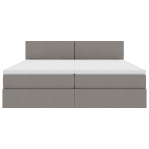 Bett mit LED-Licht Taupe 200x200 cm