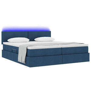 Bett mit LED-Licht Blau 200x200 cm