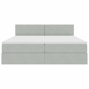 Bett mit LED-Leisten Hellgrau 180x200 cm