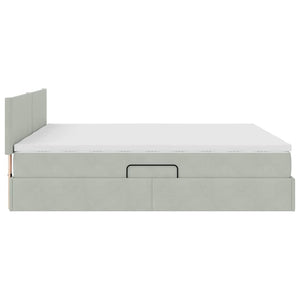 Bett mit LED-Leisten Hellgrau 180x200 cm