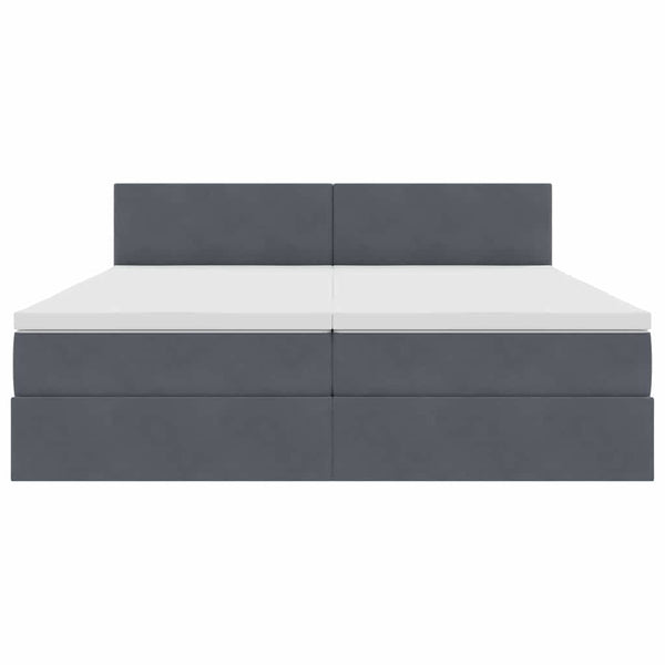 Samt Bett mit LED Dunkelgrau 180x200