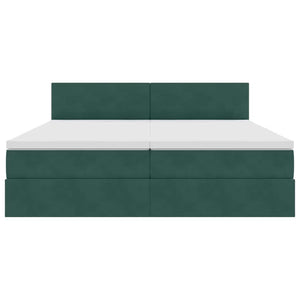 Samt Bett mit LED Dunkelgrün 180x200 cm