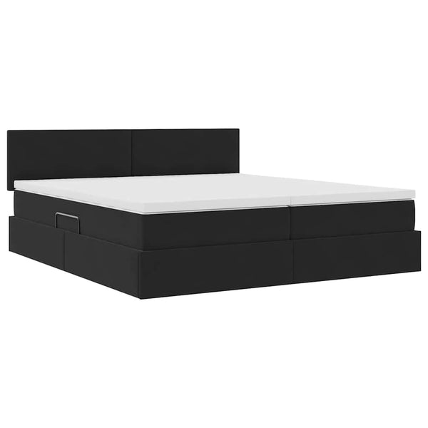 Schwarzes Samtbett mit LED 200x200 cm