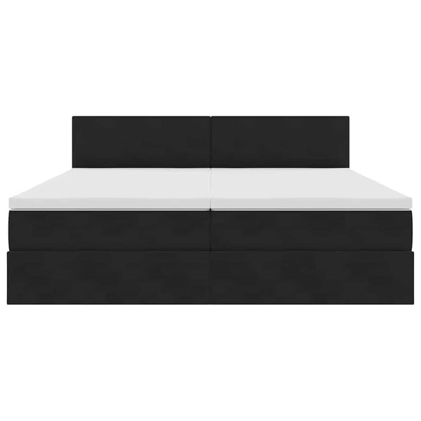 Schwarzes Samtbett mit LED 200x200 cm
