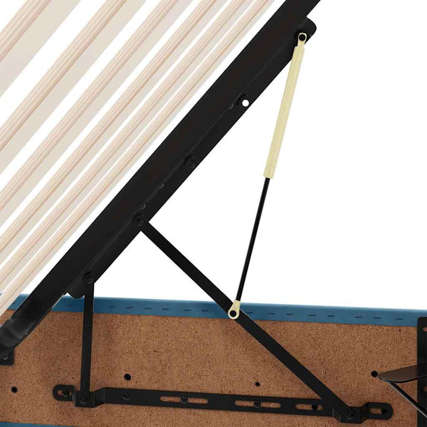 vidaXL Lit avec bandes LED bleu foncé 200 x 200 cm velours