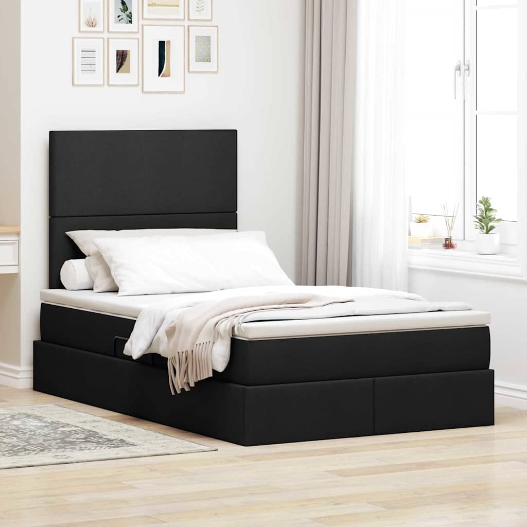 Stauraumbett mit Matratze Schwarz 120x190 cm
