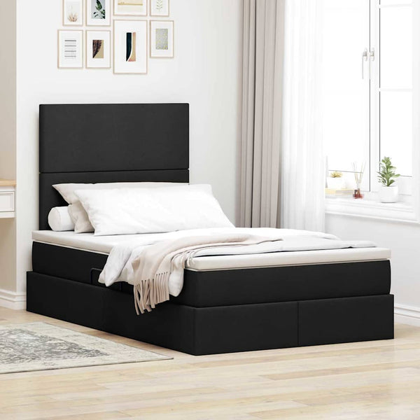 Stauraumbett mit Matratze Schwarz 120x190 cm