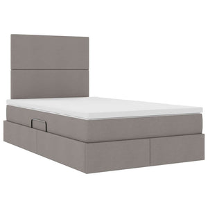 Aufbewahrungsbett mit Matratze Taupe 120x190 cm