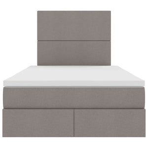 Aufbewahrungsbett mit Matratze Taupe 120x190 cm