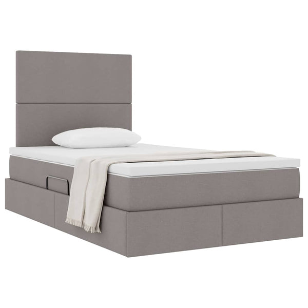 Aufbewahrungsbett mit Matratze Taupe 120x190 cm