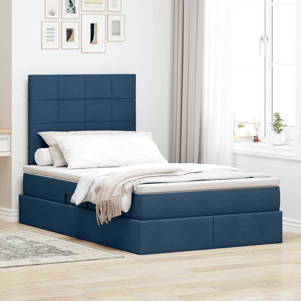 Stauraumbett mit Matratze Blau 120x190 cm