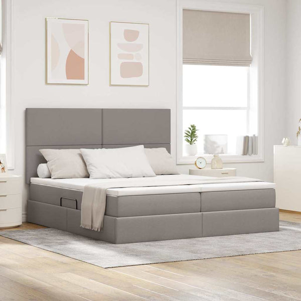 Aufbewahrungsbett Taupe 180x200 cm Kunstleder