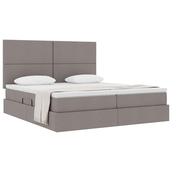 Aufbewahrungsbett Taupe 180x200 cm Kunstleder
