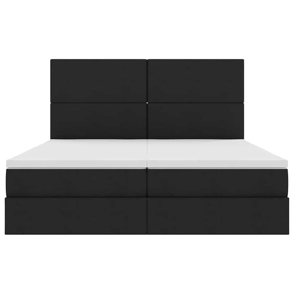 Aufbewahrungsbett mit Kopfteil 200x200 cm Kunstleder Schwarz