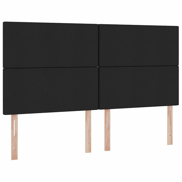 Aufbewahrungsbett mit Kopfteil 200x200 cm Kunstleder Schwarz