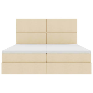 Aufbewahrungsbett Creme 200x200 cm Kunstleder