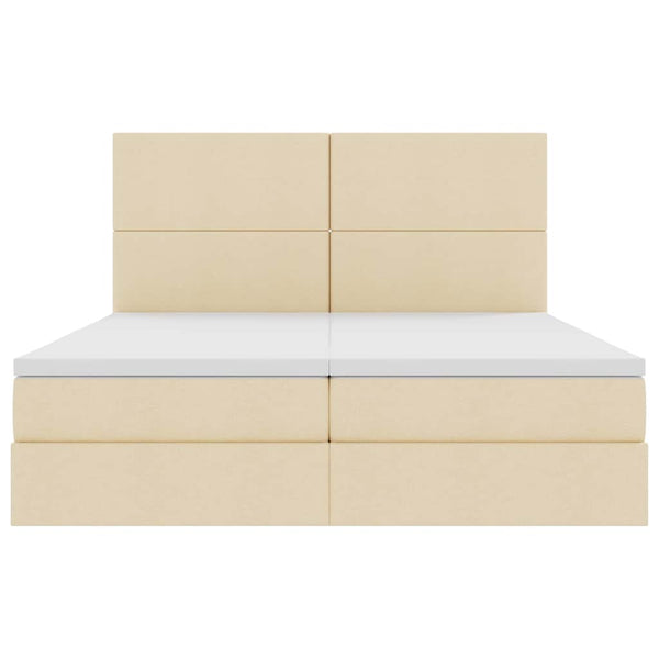 Aufbewahrungsbett Creme 200x200 cm Kunstleder