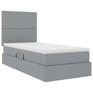 vidaXL Lit avec rangement et LED Gris clair 90 x 190 cm Polyester