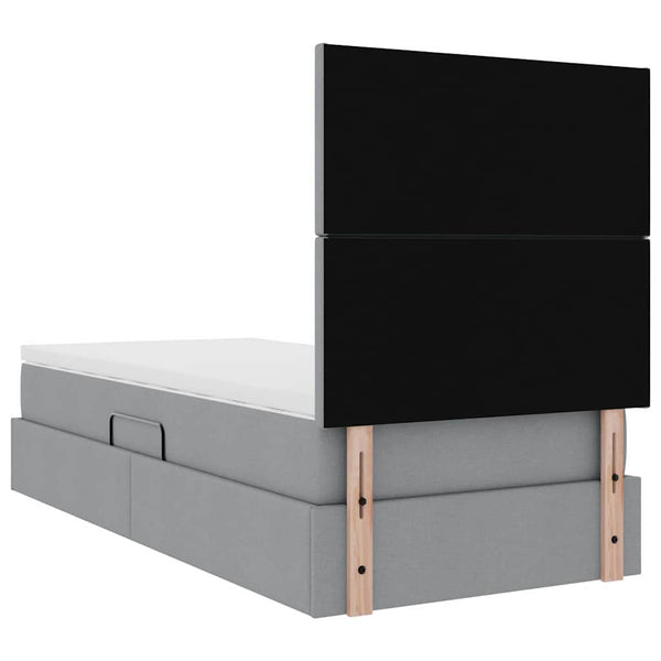 vidaXL Lit avec rangement et LED Gris clair 90 x 190 cm Polyester