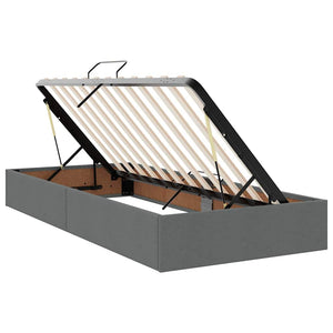 Bett mit Stauraum & LED Dunkelgrau 90x190 cm