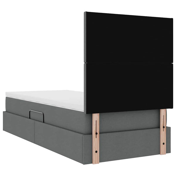 Bett mit Stauraum & LED Dunkelgrau 90x190 cm