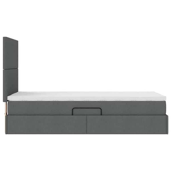 Bett mit Stauraum & LED Dunkelgrau 90x190 cm