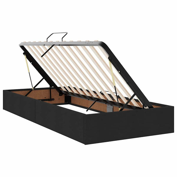 Bett mit Stauraum & LED Schwarz 90x190