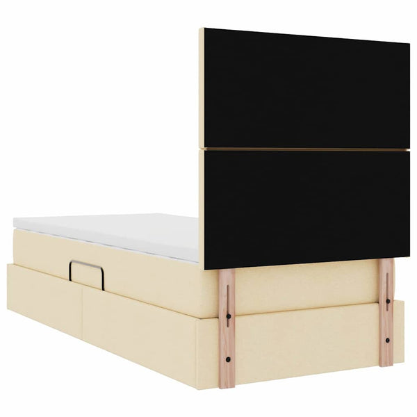 Stauraumbett mit LED Creme 90x190 cm