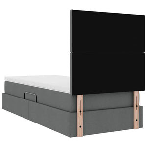 Bett 90x200 mit Stauraum und LED Dunkelgrau