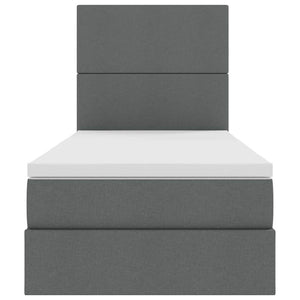 Bett 90x200 mit Stauraum und LED Dunkelgrau