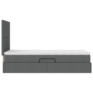 Bett 90x200 mit Stauraum und LED Dunkelgrau