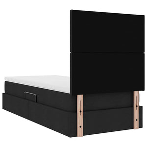 Bett mit Stauraum und LED Schwarz 90x200 cm